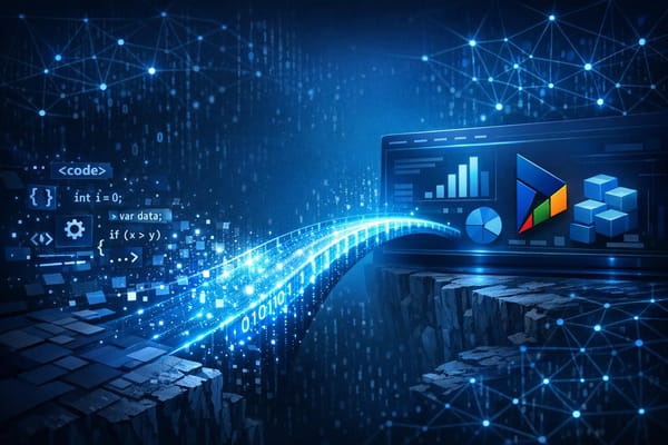 Infografía conceptual que representa la especialización de un programador hacia el desarrollo experto en Dynamics 365 Finance and Operations dentro del ecosistema Microsoft Azure.